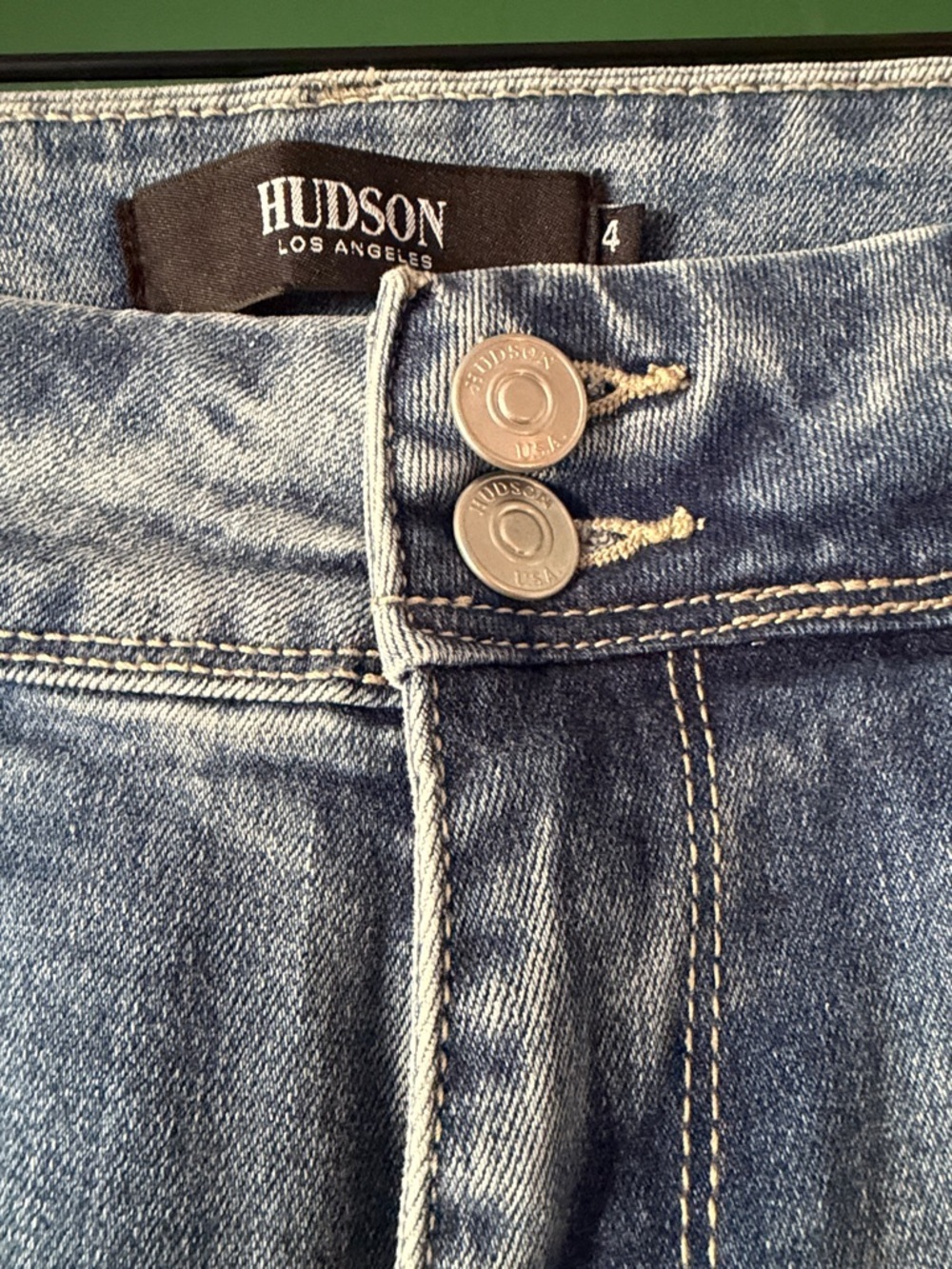 Hudson Jeans Faded Light Blue Straight Leg Denim Womens 4 Stretch Mid-Rise - Picture 3 of 9
